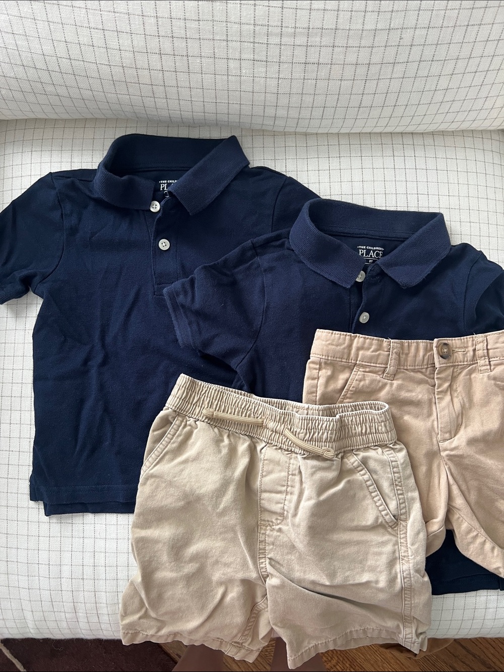 Navy polo and khaki shorts uniform sets (bundle of 2) 2T-3T